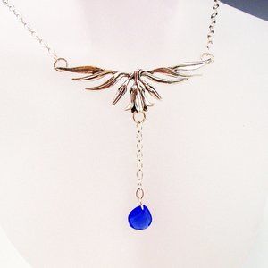 Crystal & Sterling Silver Flowering Vine Necklace